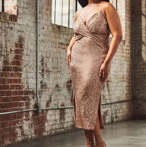 Eloquii sparkle dress with cutout detail